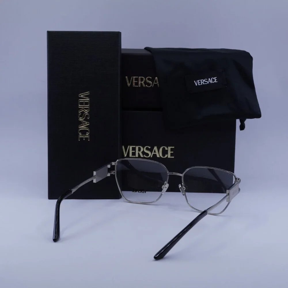 Versace VE1301 1000 Eyeglasses Silver 57mm Cat Eye Frame